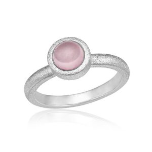 Samlering i sølv med rosakvarts