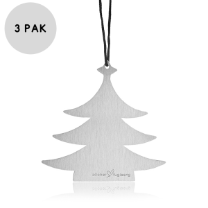 3-stk Sølvfarvet juletræ i stål