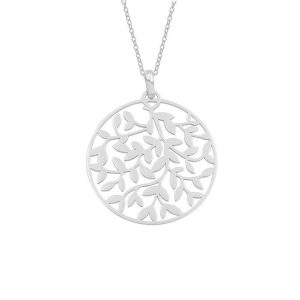 Halskæde i stål med bladstruktur