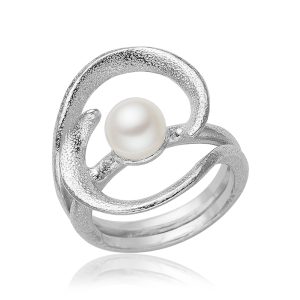 Ring med hvid ferskvandsperle