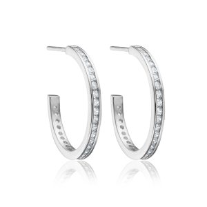 Sølv øreringe med zirkonia