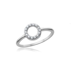 Ring i sølv med zirkonia