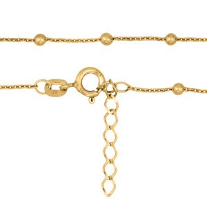 Ankelkæde i forgyldt sølv med kugler