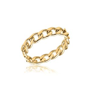 Panser ring i forgyldt sølv