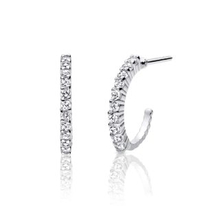 Creol i sølv med zirkoner