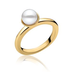 Samlering i guldbelagt sølv med ferskvandsperle