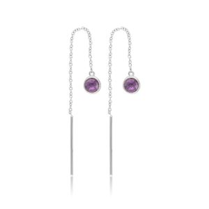 Øreringe i sølv med ametyst