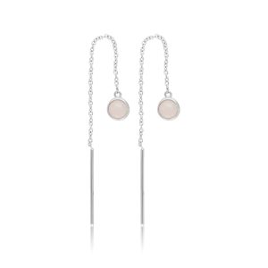 Øreringe i sølv med rosakvarts