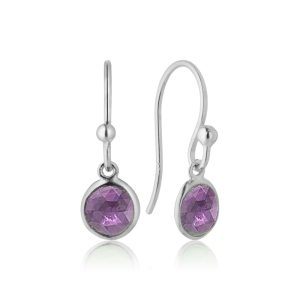 Øreringe i sølv med ametyst