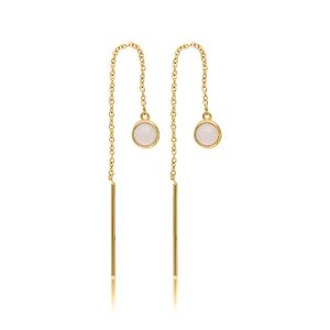 Øreringe i forgyldt sølv med rosakvarts