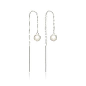 Øreringe i sølv med hvid perlemor