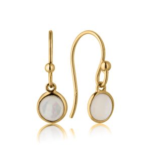 Øreringe i forgyldt sølv med perlemor