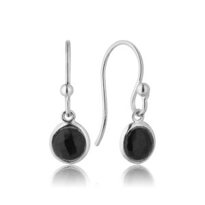 Øreringe i sølv med sort onyx
