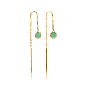 Ørehængere i forgyldt sølv med grøn aventurin