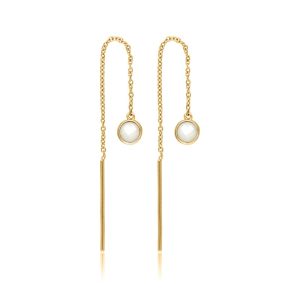 Øreringe i forgyldt sølv med hvid perlemor