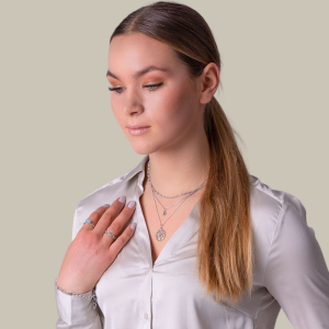 Samlering i sølv med Aqua Calcedon