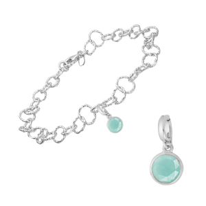 Klips til armbånd med aqua calcedon