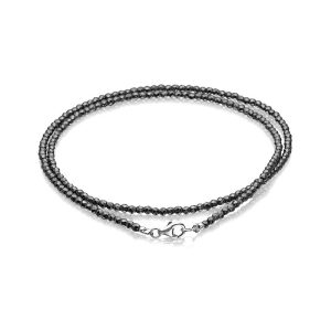 Før 375,- Hæmatit kæde med facetter og sølvlås