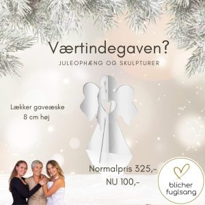 Sølvfarvet engel i stål